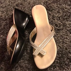 Athena Alexander rhinestone wedge sandals